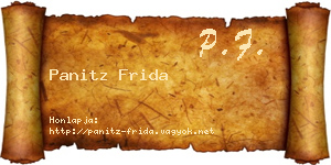 Panitz Frida névjegykártya